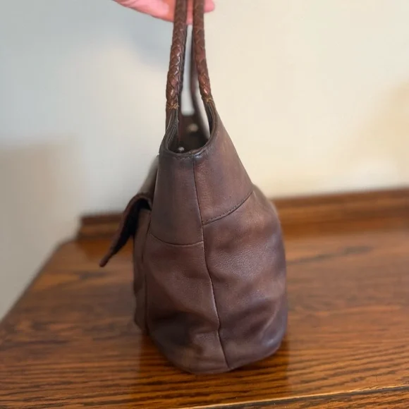 Vintage Fossil Western Brown Leather Braided Handle with Heart Logo Concho - Picture 9 of 12